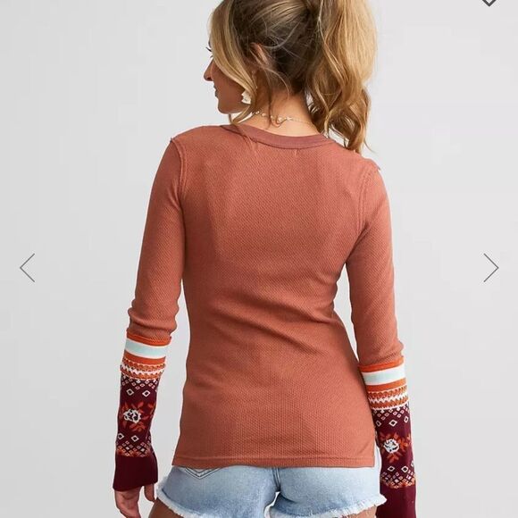 NWT Free People Mikah Notch Neck Top - Picture 2 of 6